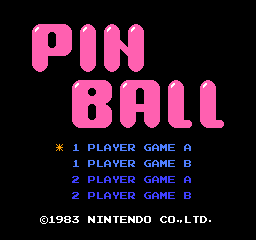 Pinball (Japan, USA) Title Screen